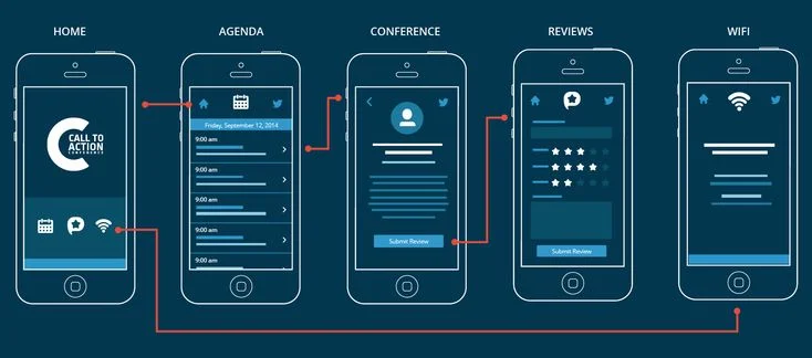 A smartphone and a tablet showing app interfaces